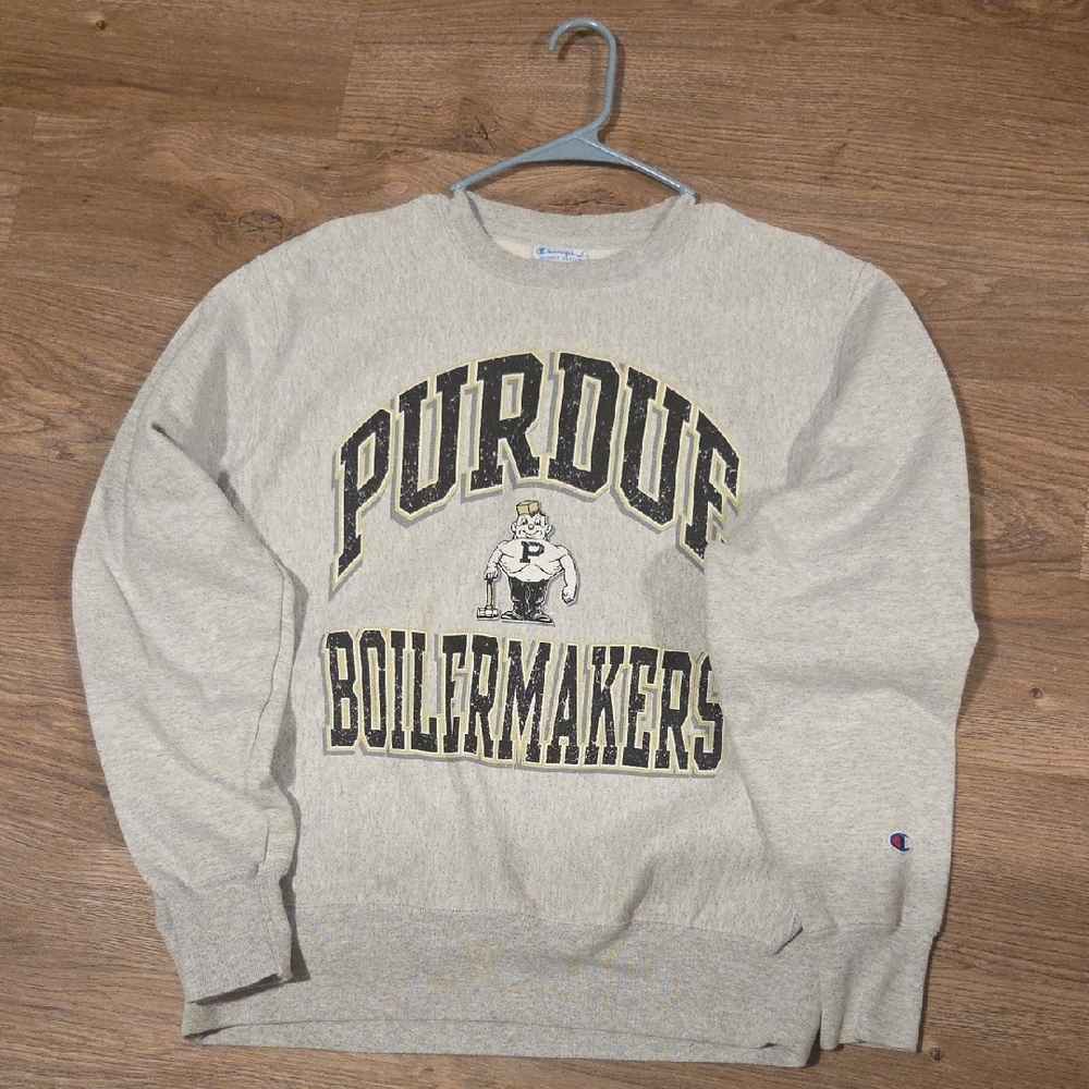 Champion Gray Purdue Boilermakers Crewneck Sweater